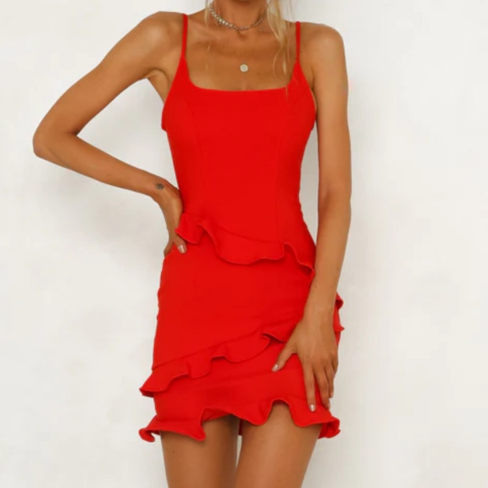 Selfie Leslie Fiery Red Mini Dress